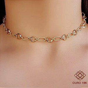 Gargantilha Bold Choker Elos Ouro 18k