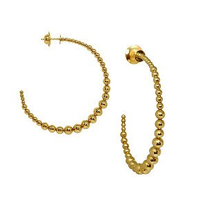 Brinco Argola Esferas Ouro 18k