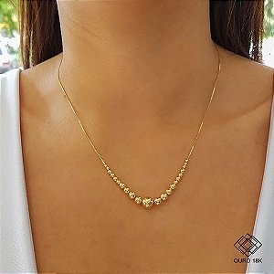 Gargantilha Bold Esferas Ouro 18k