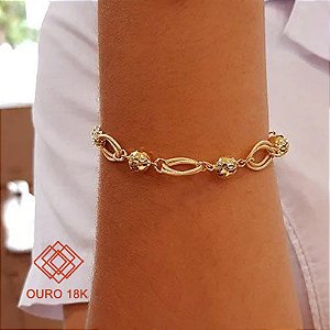 Pulseira de Bolas Ouro 18k