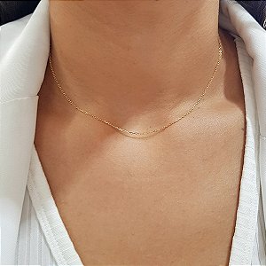 Cordão Cadeado Feminino Ouro 18k - 40cm