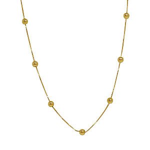 Gargantilha Esferas Ouro 18k - 80cm