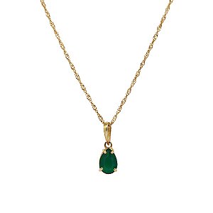 Kit Cordão Ouro 18k + Pingente Crisoprásio Ouro 18k