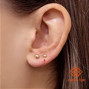 Brinco Bolinha Ouro 18k