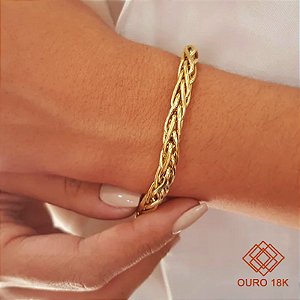 Pulseira Bold Trançada Ouro 18k