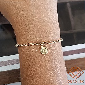 Pingente São Bento Pequeno Ouro 18k