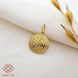 Pingente São Bento Médio Ouro 18k