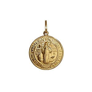 Pingente São Bento Médio Ouro 18k