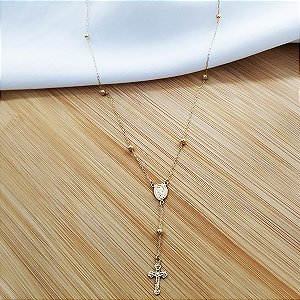 Gargantilha Terço Ouro 18k