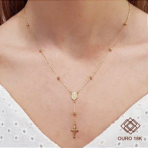 Gargantilha Terço Ouro 18k