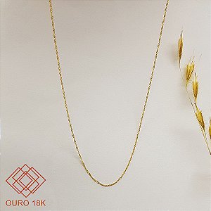 Cordão Singapura Oco Ouro 18k - 45cm