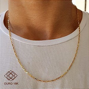 Cordão Masculino Cadeado Oco - 60cm