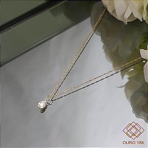 Kit Cordão Ouro 18k + Pingente Gota Ouro 18k