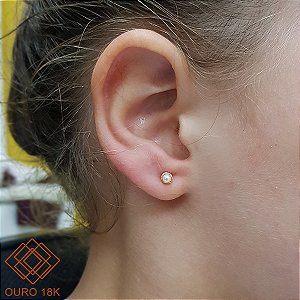Brinco Infantil Pérolas Naturais Ouro 18k