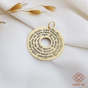 Pingente Mandala Pai Nosso Ouro 18k