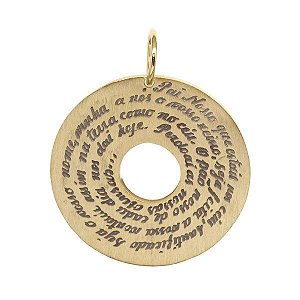 Pingente Mandala Pai Nosso Ouro 18k