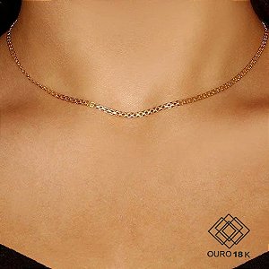 Cordão Bismark Feminino Ouro 18k - 40cm