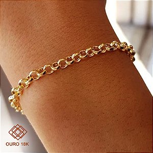 Pulseira Elo Português Ouro 18k