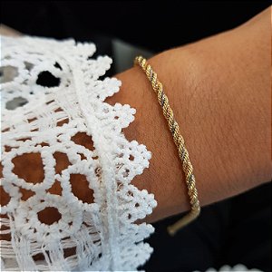 Pulseira Cabo de Aço 3 Cores Ouro 18k