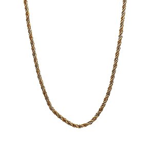 Cordão Cabo de Aço 3 Cores Ouro 18k - 45cm
