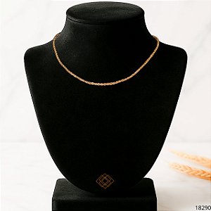 Cordão Cabo de Aço 3 Cores Ouro 18k - 45cm