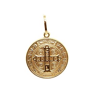 Pingente Medalha São Bento Ouro 18k Grande