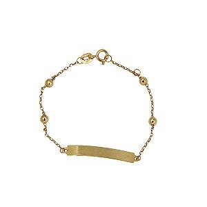 Pulseira Infantil Plaquinha com Esferas