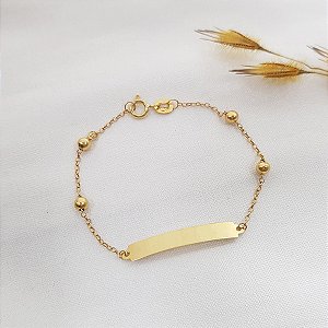 Pulseira Infantil Plaquinha com Esferas