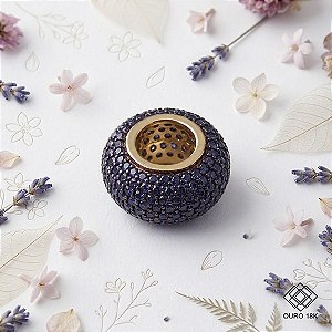 Pingente Separador Ouro 18k Zircônias Azuis