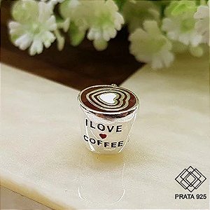 Pingente Love Coffee Prata 925