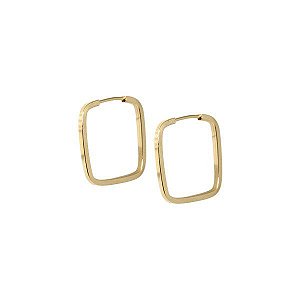 Brinco Argola Quadrada Média Ouro 18k