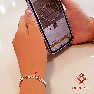 Pulseira Elo Groumet dupla Ouro 18k