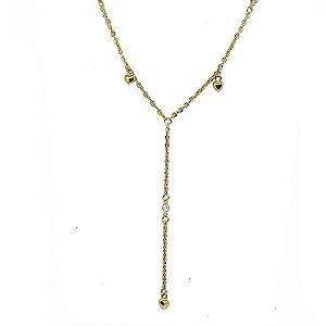 Gargantilha Choker Corações Ouro 18k