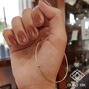 Bracelete Fio com Esfera Ouro 18k