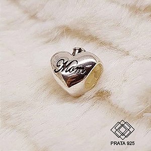 Pingente Coração Mom Prata 925