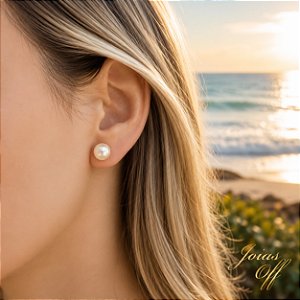 Brinco Pérola Natural Ouro 18k