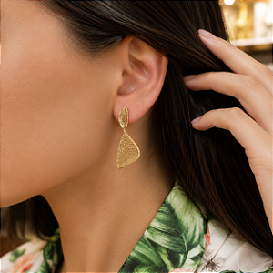 Brinco Gota Filigrana Ouro 18k