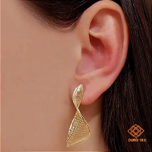 Brinco Gota Filigrana Ouro 18k