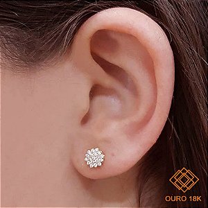Brinco Chuveiro Rainha Ouro 18k - Brilhante Moissanite
