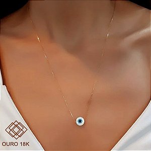 Gargantilha Olho Grego Ouro 18k