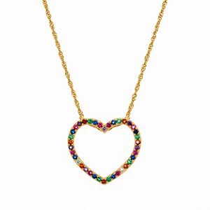 Kit Cordão + Pingente Coração Ouro 18k Zircônias