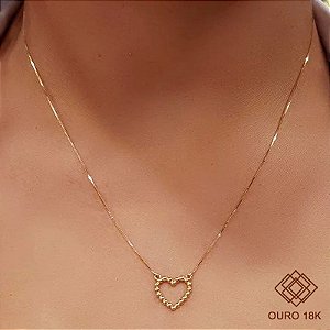Gargantilha Coração Ouro 18k