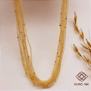 Gargantilha Rede Fios de Ouro 18k - 40cm