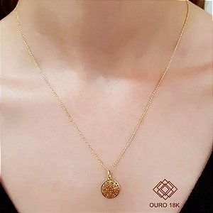 Kit Cordão 45cm Ouro 18k + Pingente São Bento Ouro 18k