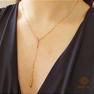 Gargantilha Gravatinha Ouro 18k