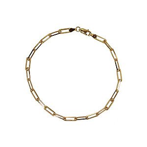 Pulseira Cadeado Oca Masculina Ouro 18k