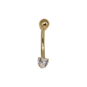 Piercing Umbigo Ouro 18k Zircônia