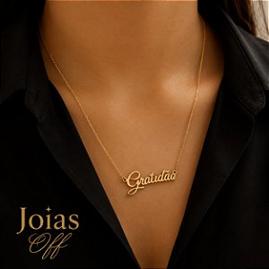 Gargantilha Gratidão Ouro 18k