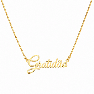 Gargantilha Gratidão Ouro 18k