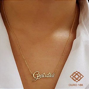 Gargantilha Gratidão Ouro 18k